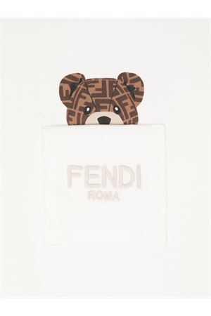 white cotton tshirt FENDI KIDS | BUI085ST8F0TU9